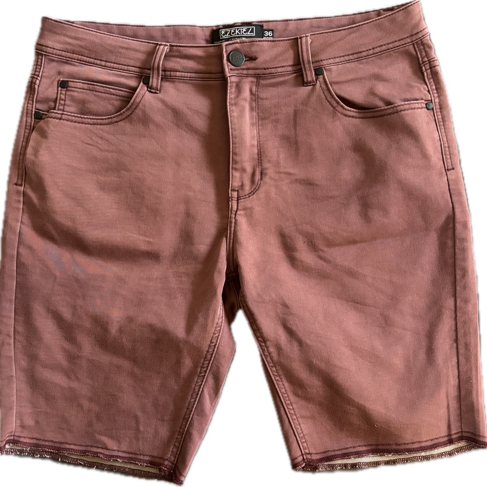 Ezekiel Men's Mauve Cotton Poly Blend Soft Shorts - 36W x 20L